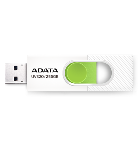 ADATA USB Flash Drive UV320 256 GB USB 3.2 Gen1 White/Green