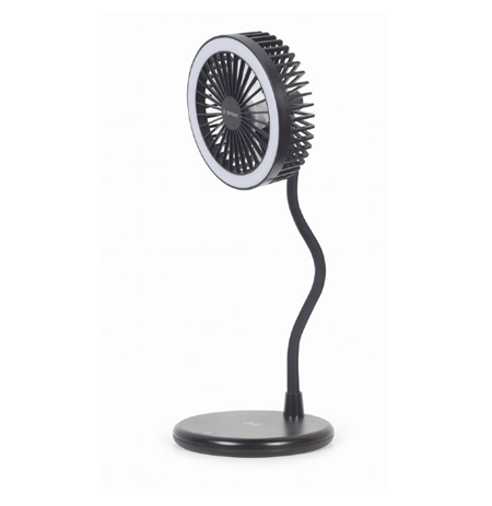 Gembird TA-WPC10-LEDFAN-01 Desktop Fan With Lamp And Wireless Charger N